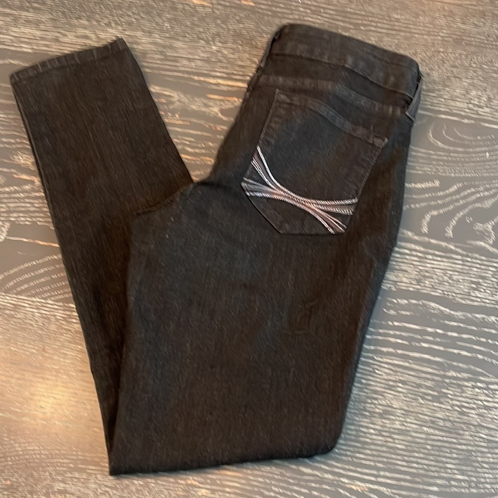 Nydj Marca black legging jeans, mid-rise, strait leg, size 6